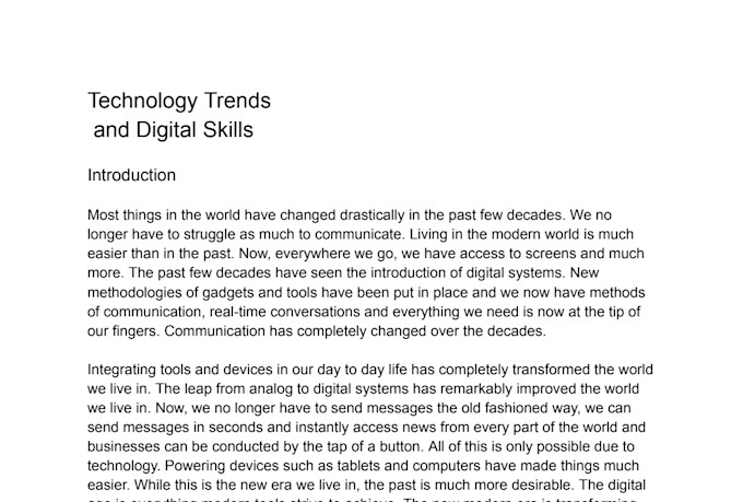 write content on technology trends and digital skills